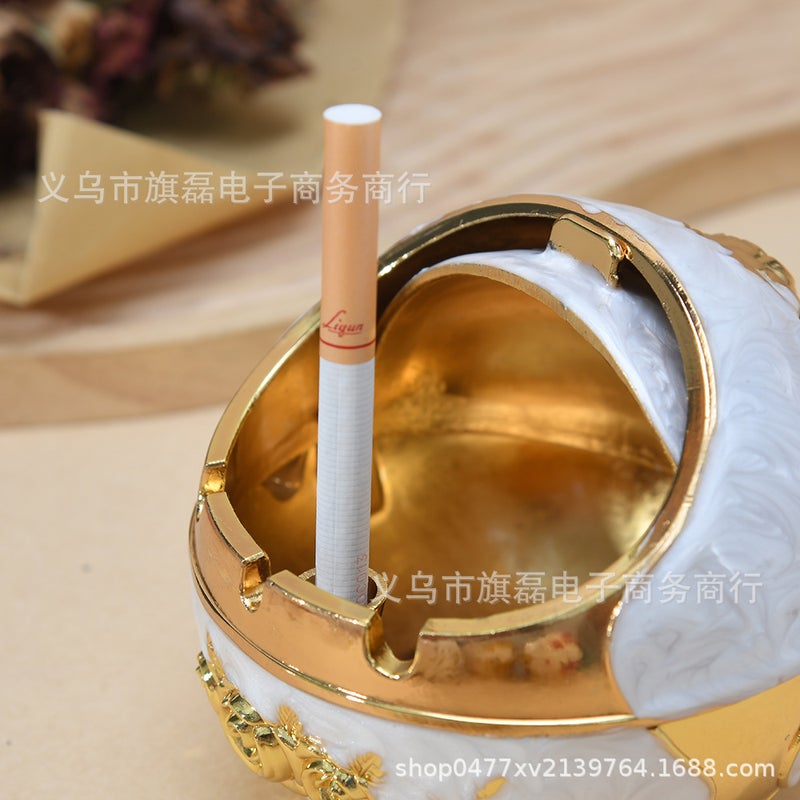 Large Spherical Ashtray Creative Retro Round High-End Metal Anti-Fall Multi-Functional Practical Coffee Table Ashtray - Image 5